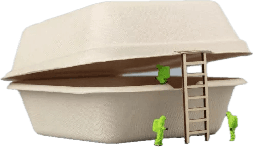 Kemasan clamshell serat cetak ramah lingkungan